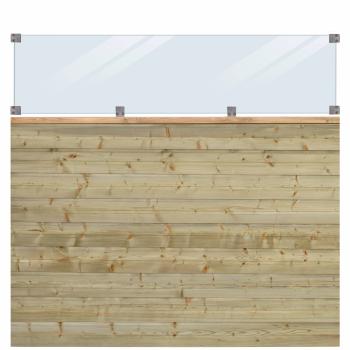 PLUS Plank Profilzaun m/Glas - 174×163 cm